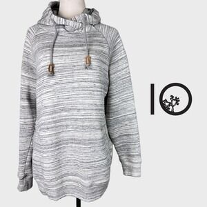 Tentree Gray Space Dye Cowl Neck Hoodie Sweatshirt Womens Large